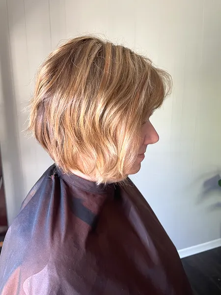 After — blonde highlights side view